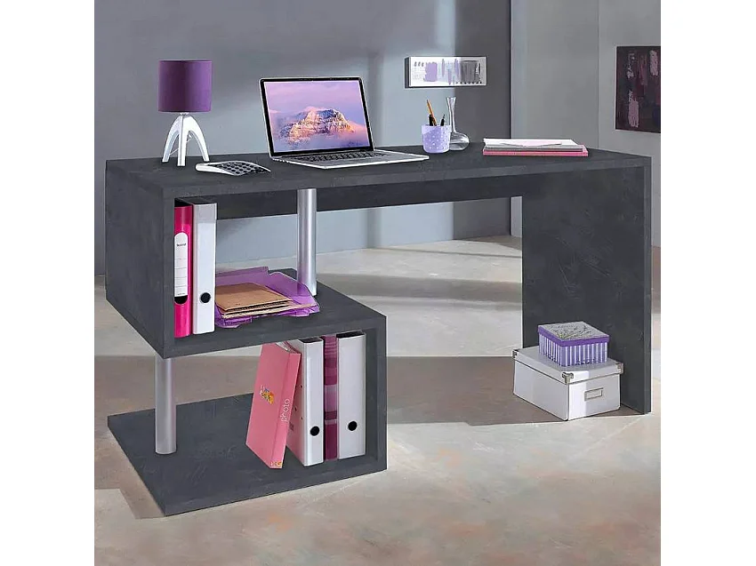 Scrivania 140x60 studio lavoro design moderno antracite Alice