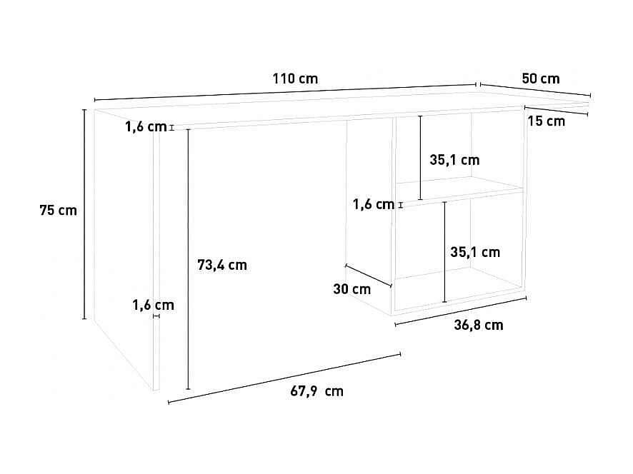 Scrivania 140x60 studio lavoro design moderno antracite Alice