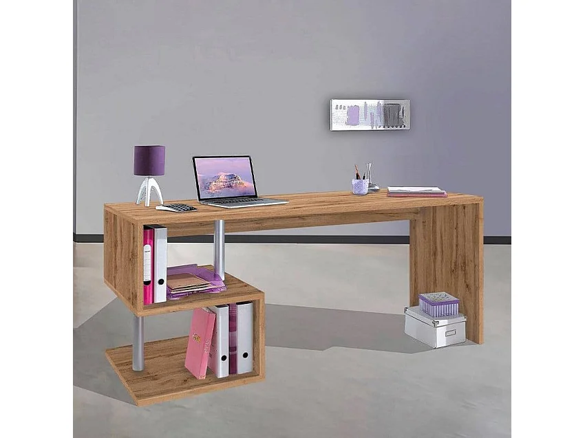 Bureau bois chêne moderne 180×60 cm design robuste HEAVY