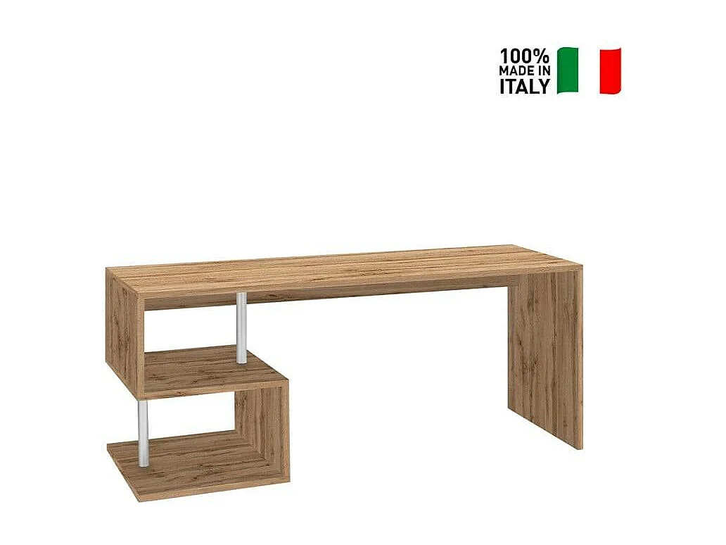 Bureau bois chêne moderne 180×60 cm design robuste HEAVY