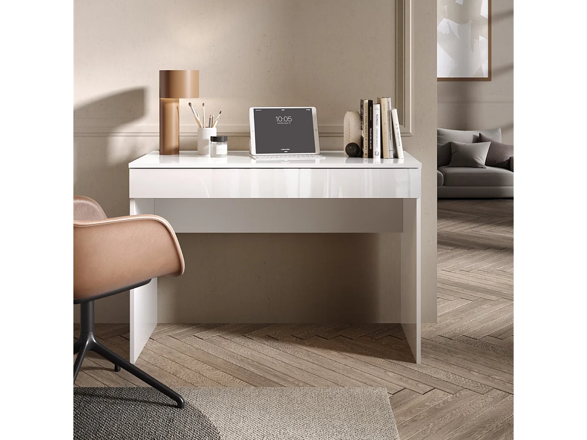 Scrivania moderna con contenitore 110x50x76 cm studio e lavoro Piero