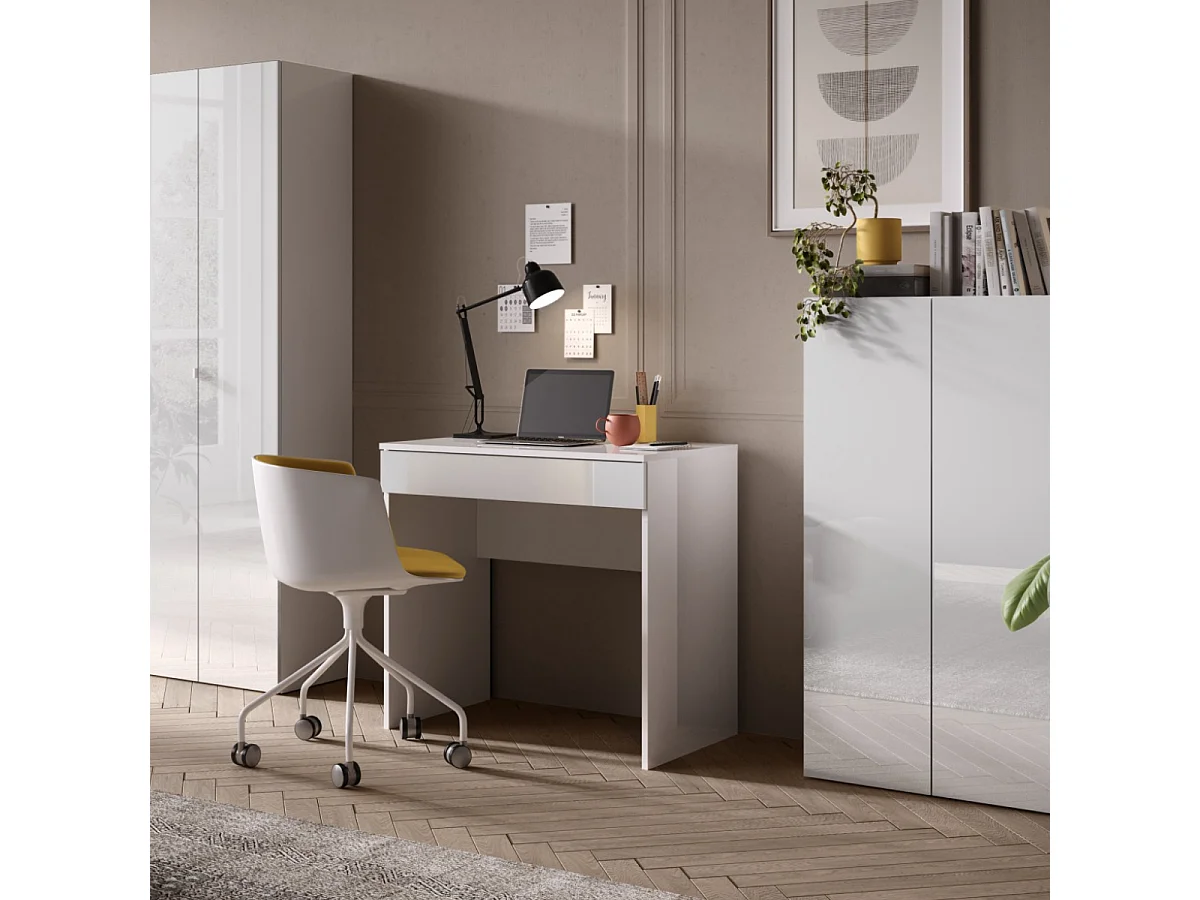 Scrivania moderna con contenitore 110x50x76 cm studio e lavoro Piero