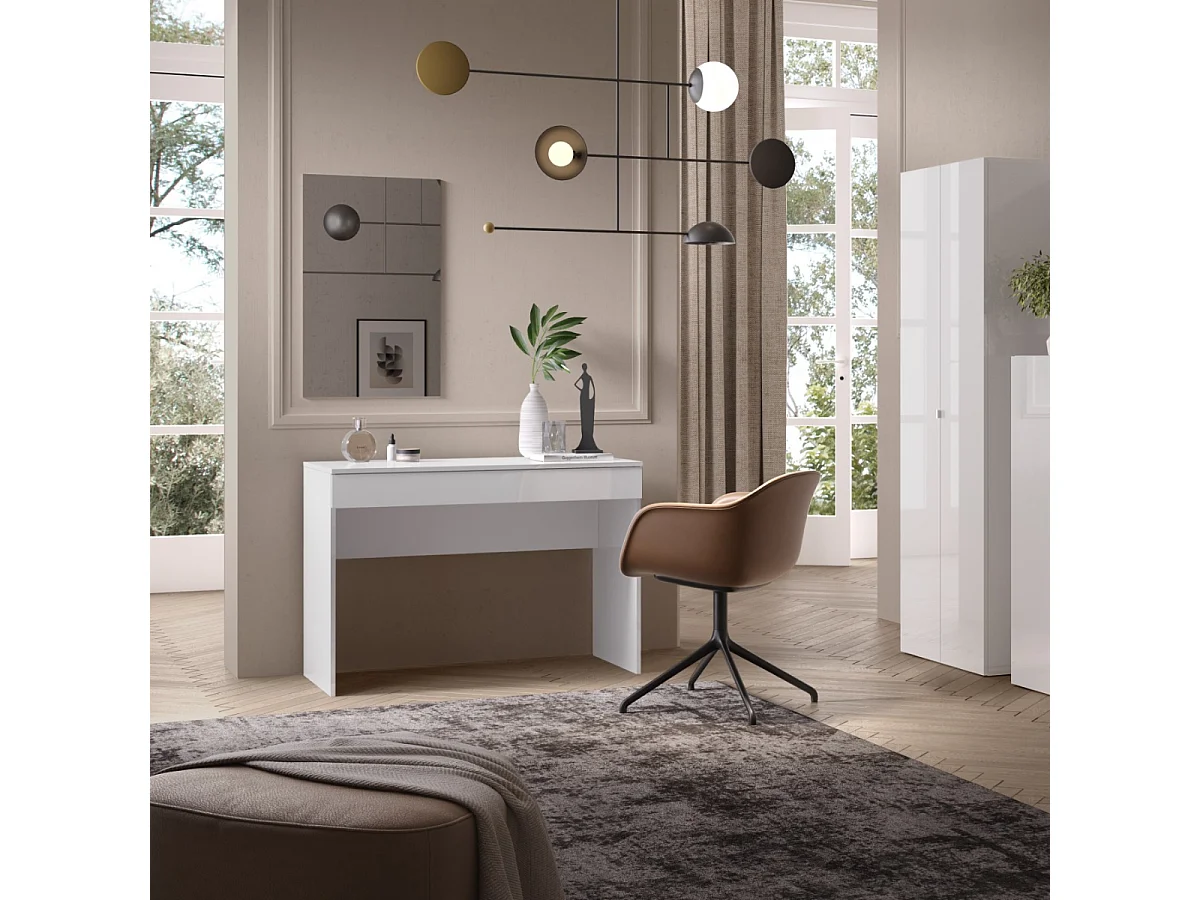 Scrivania moderna con contenitore 110x50x76 cm studio e lavoro Piero