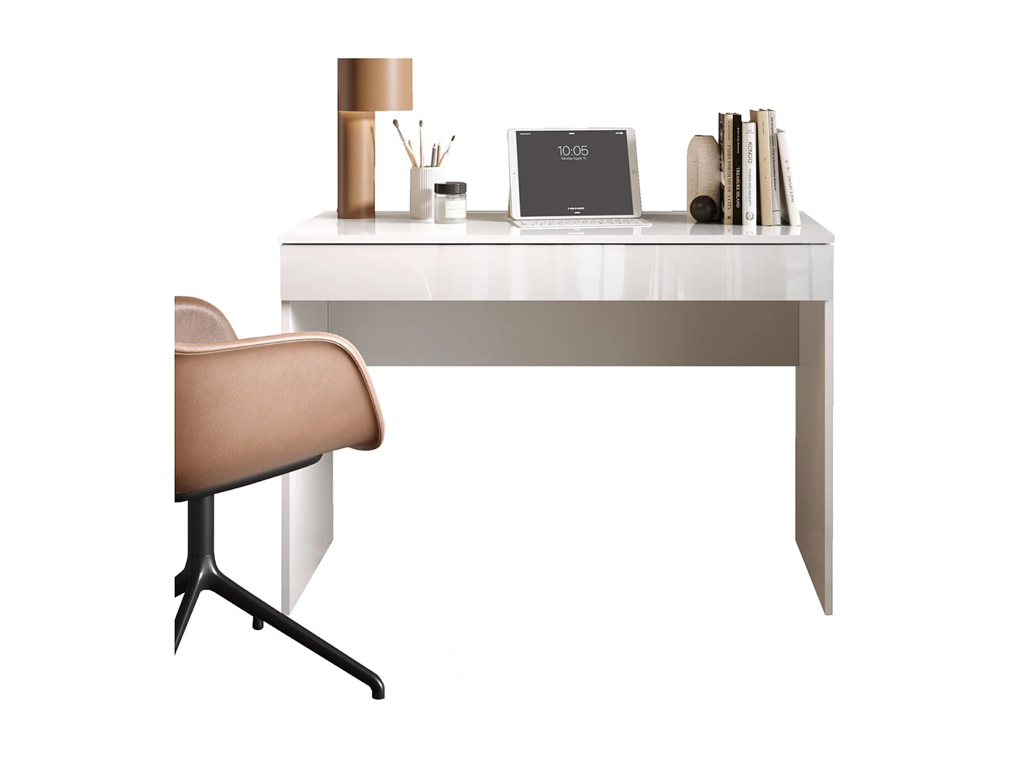 Bureau blanc avec Tiroir L110 cm SMILE