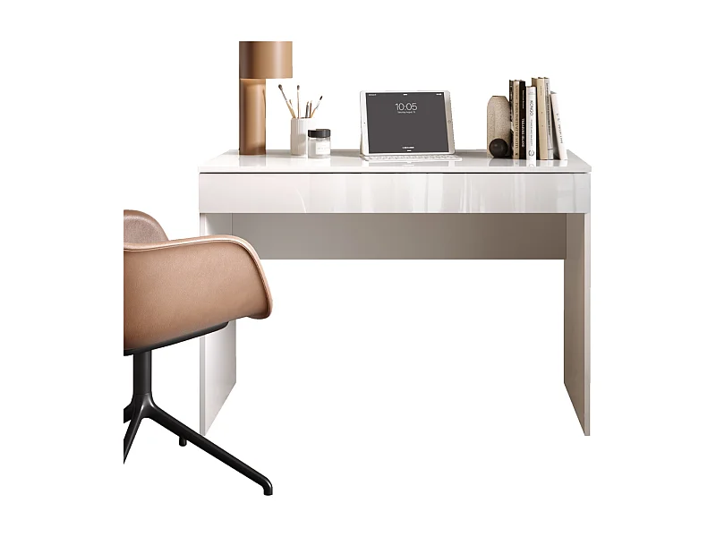 Bureau blanc avec Tiroir L110 cm SMILE