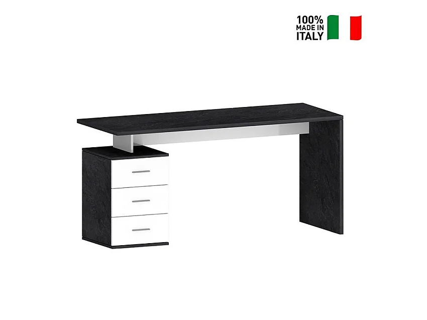 Bureau élégant style moderne 3 tiroirs 160x60x75 ZONION