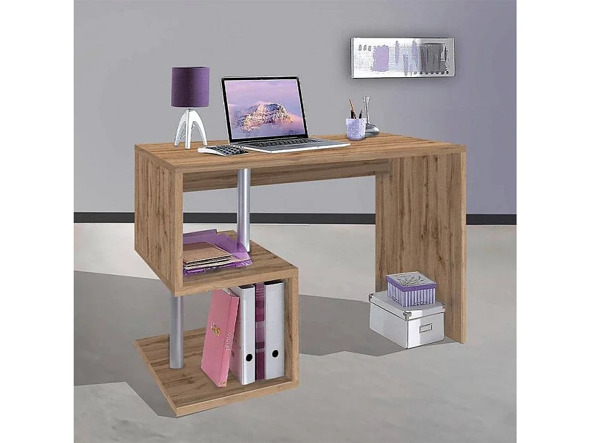 Scrivania compatta per studio in legno 100x50cm elegante Laura