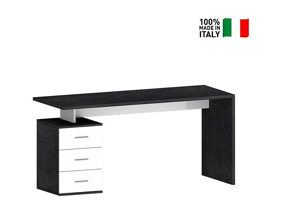 Bureau élégant style moderne 3 tiroirs 160x60x75 ZONION