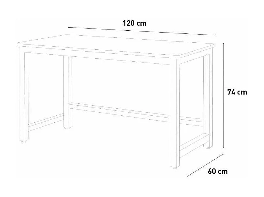 Scrivania moderna nera 120x60cm design minimalista Ilaria