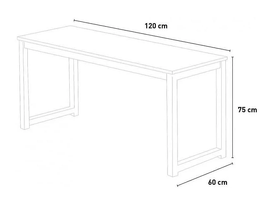 Escritorio de oficina rectangular diseño moderno metal 120x60 Louisville
