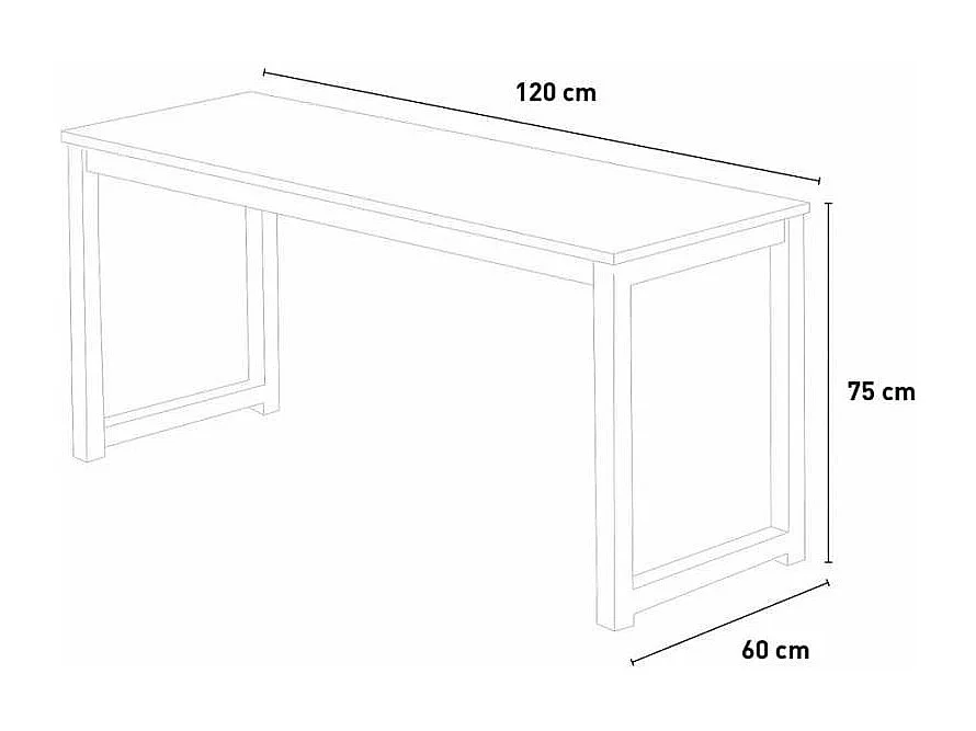 Escritorio de oficina rectangular diseño moderno metal 120x60 Louisville