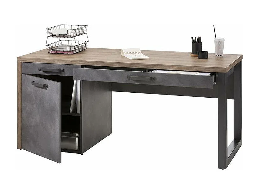 Escritorio de madera para oficina y estudio con cajones de diseño 170x69cm Logan