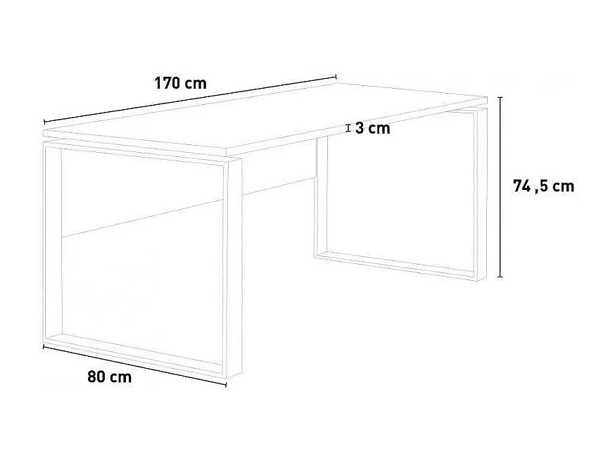 Escritorio de oficina 170x80cm smartworking gris blanco Metaldesk