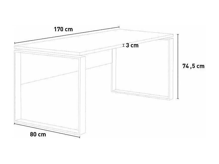 Escritorio de oficina 170x80cm smartworking gris blanco Metaldesk