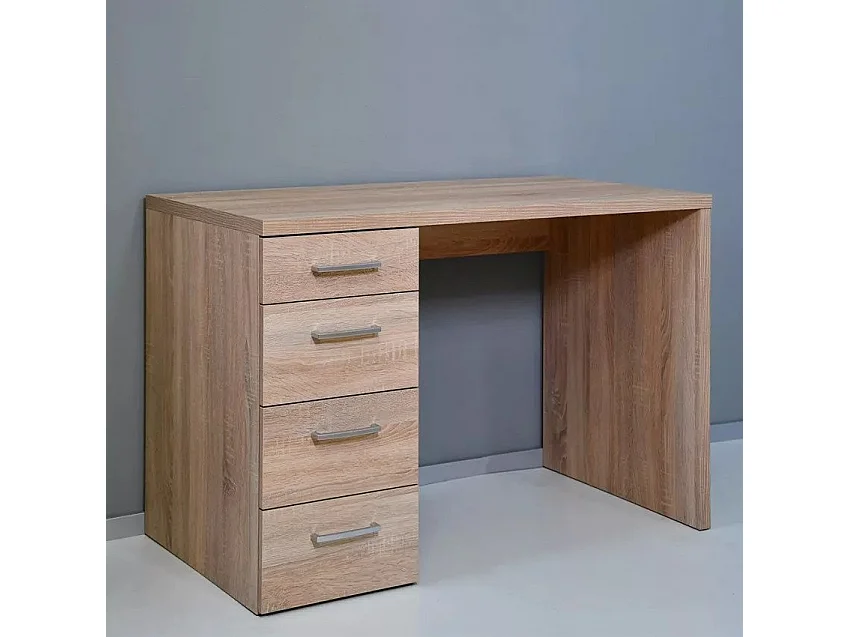 Bureau moderne en bois avec espace de rangement 4 tiroirs design TOM