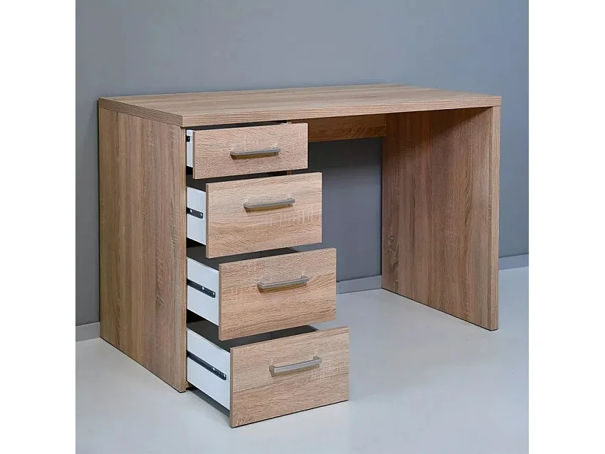 Bureau moderne en bois avec espace de rangement 4 tiroirs design TOM