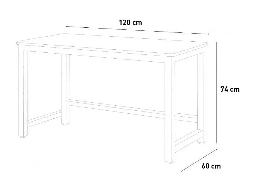 Scrivania design moderno 120x55 cm con compartimento Brigida