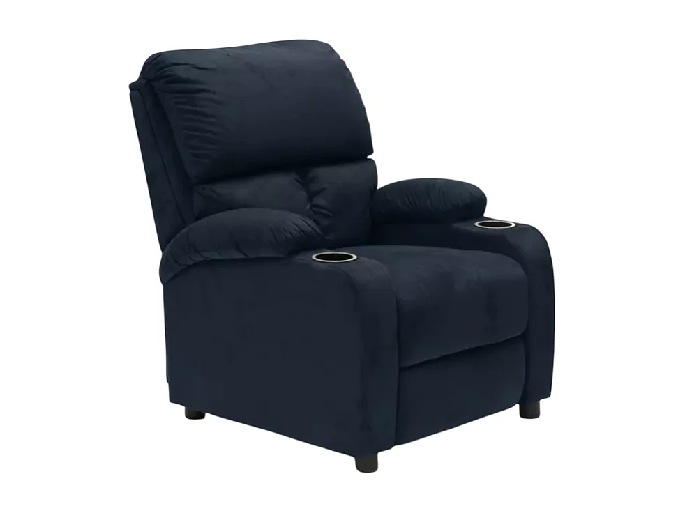 Verstellbarer Relaxsessel Fernsehsessel mit Samt-Mikrofaser-Fußstütze Laura - Blau