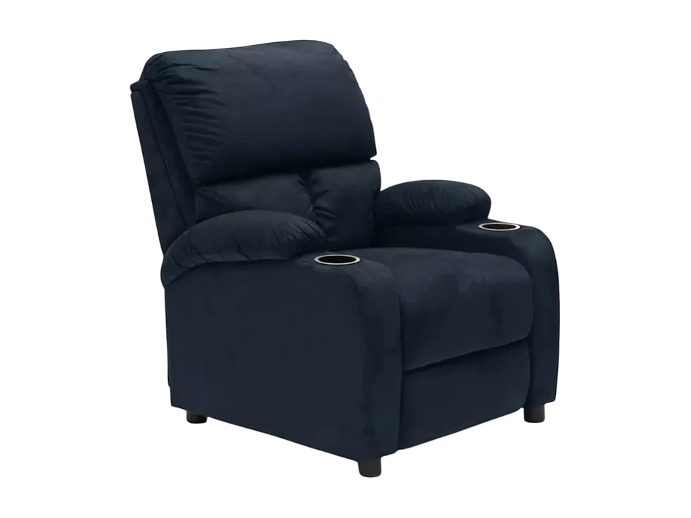 Verstellbarer Relaxsessel Fernsehsessel mit Samt-Mikrofaser-Fußstütze Laura - Blau