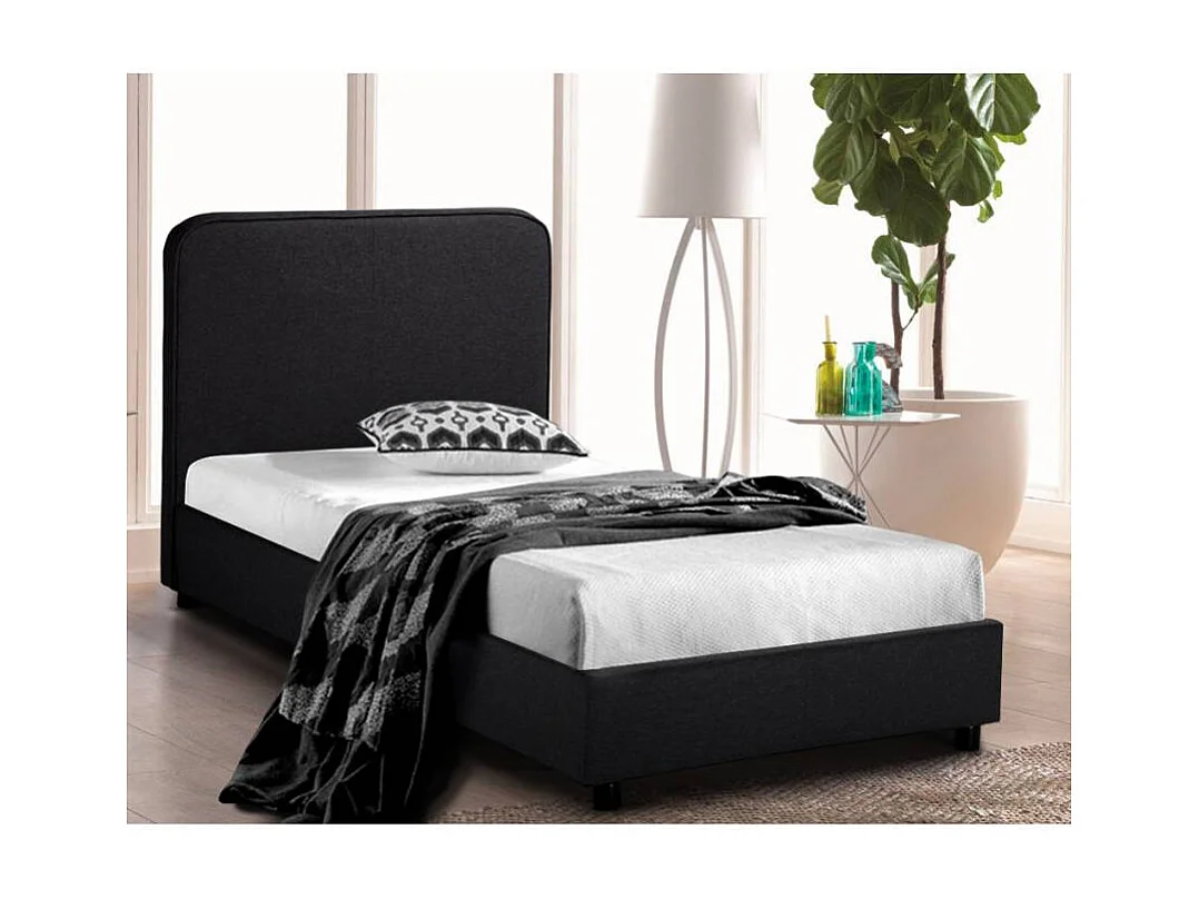 Lit 1 place 80x190 tissu avec sommier BANDERAS