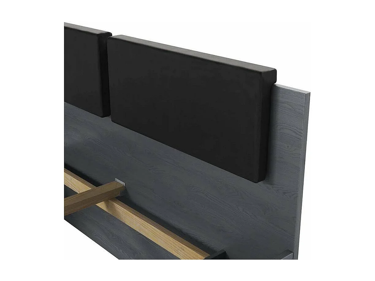 Cama de plaza y media de 140x200cm color roble oscuro con cajón de almacenamiento Anthe