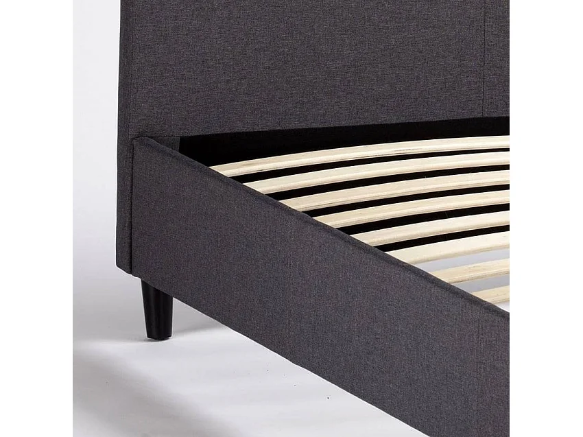 Letto matrimoniale 160x190 2 posti in tessuto con doghe Fruscio