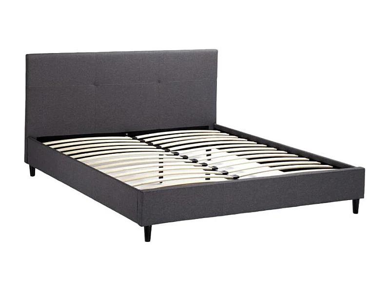 Letto matrimoniale 160x190 2 posti in tessuto con doghe Fruscio