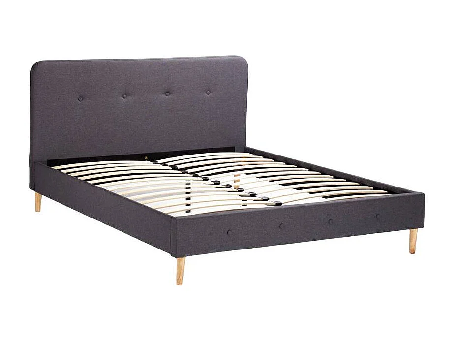 Letto matrimoniale 160x190 in tessuto e legno con doghe Radioso