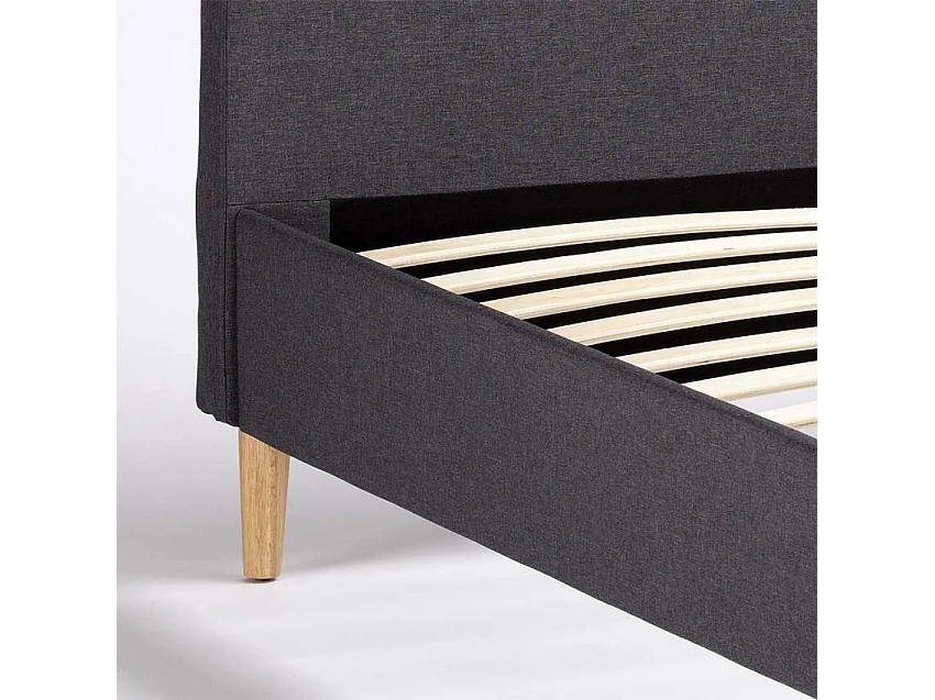 Letto matrimoniale 160x190 in tessuto e legno con doghe Radioso