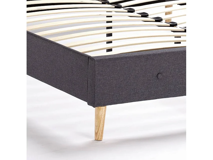 Letto matrimoniale 160x190 in tessuto e legno con doghe Radioso