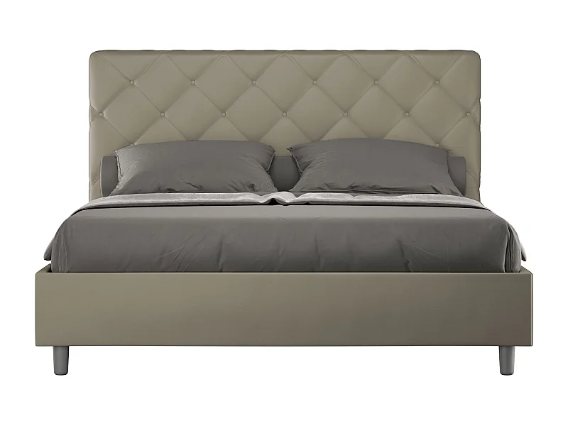 Cama Priya 170x200 somier y contenedor capuchino