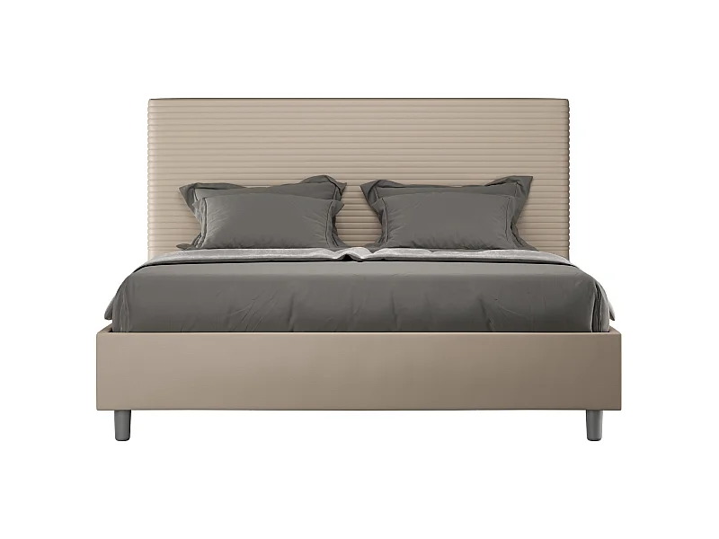 Lit Focus 170x200 gris tourterelle sommier et conteneur