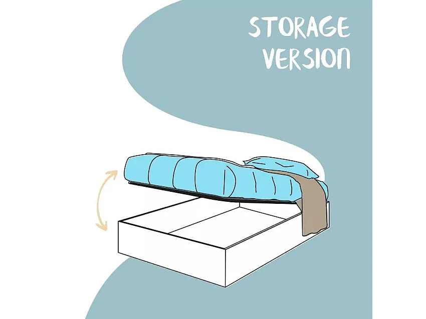 Letto Sunny 170x210 rete e contenitore bianco