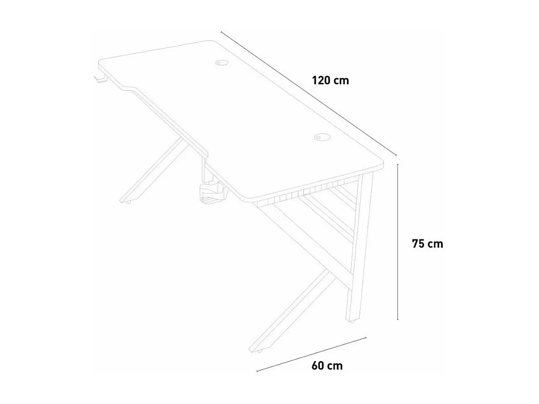 Scrivania da gaming LED portabicchiere design 120x60 Salvatore