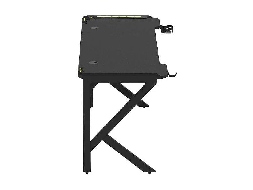 Bureau gamer LED ergonomique 160x60 porte casques et boissons PIPA