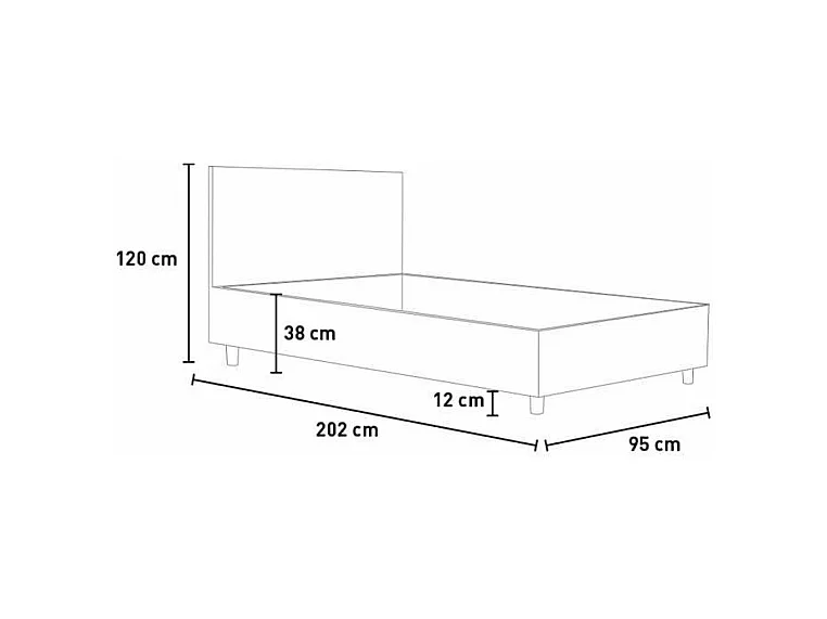 Letto con rete imbottito 80x190 similpelle bianco Sunny