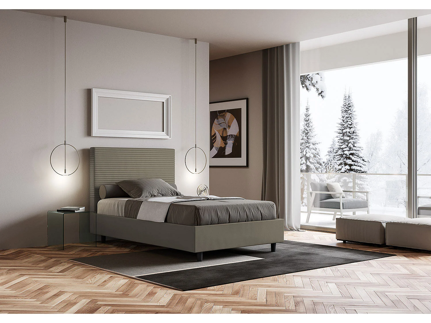 Letto Focus 100x200 con rete cappuccino