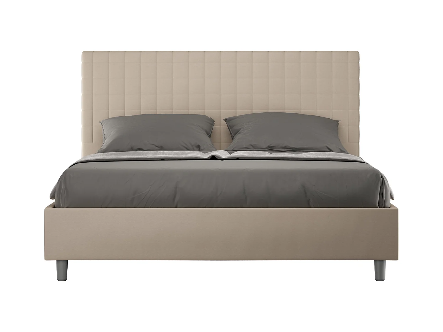 Lit Sunny 170x210 avec sommier gris tourterelle