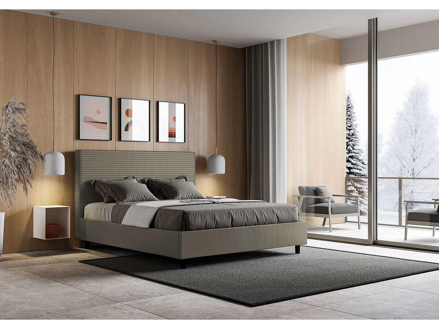 Letto Focus 170x200 con rete cappuccino