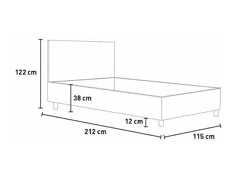 Lit Priya 100x200 avec sommier blanc
