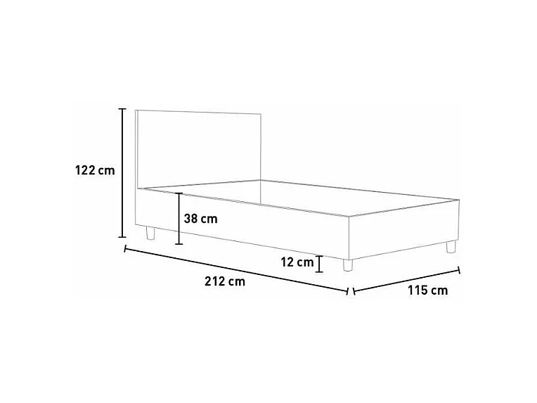 Lit Focus 100x200 avec sommier blanc