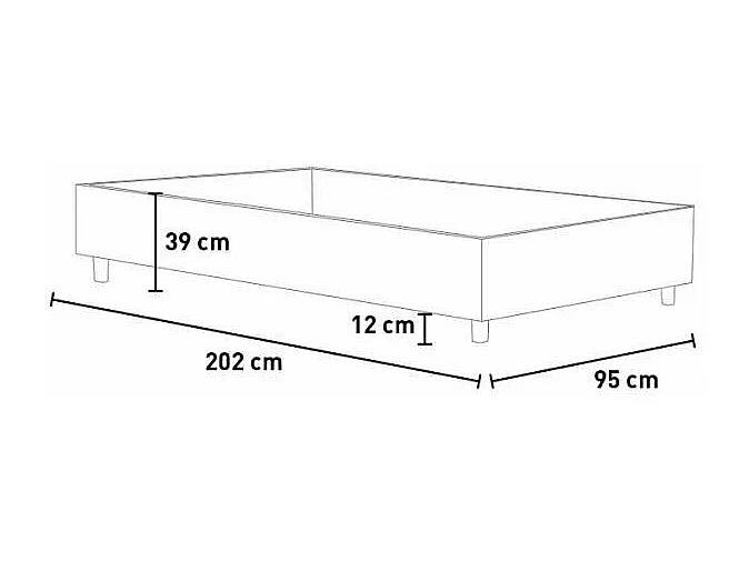 Cama Sommier com base acolchoada 80x190 Azelia cappuccino imitação couro