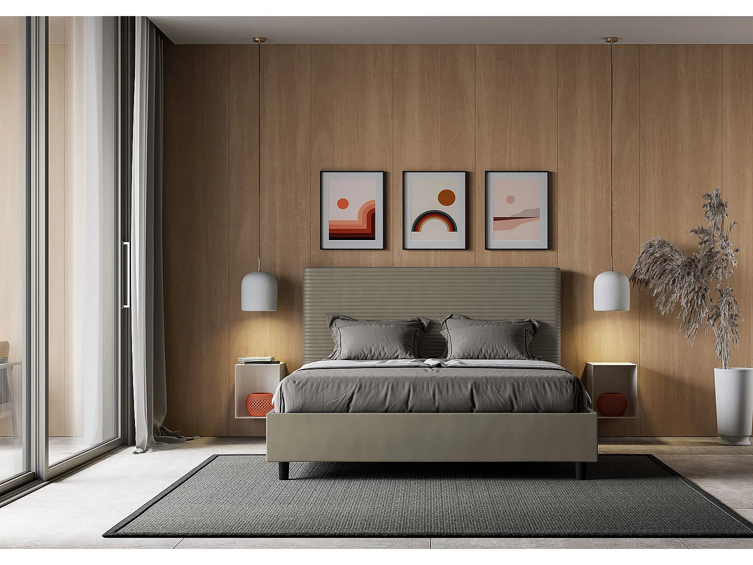 Lit Focus 170x210 avec sommier cappuccino