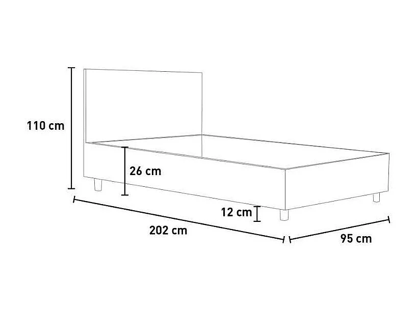 Letto con rete imbottito 80x190 similpelle cappuccino Appia