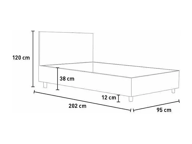 Cama estofada em couro sintético para cappuccino Sunny 80x190