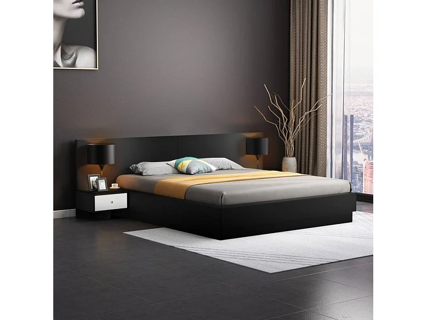 Letto contenitore matrimoniale 160x190 cm con comodini Trasparenza