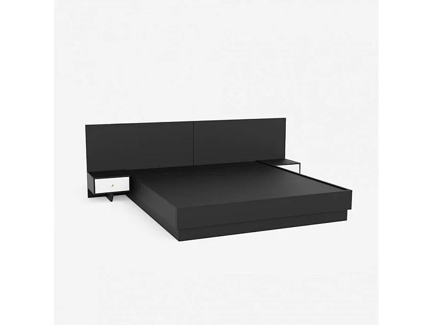 Letto contenitore matrimoniale 160x190 cm con comodini Trasparenza