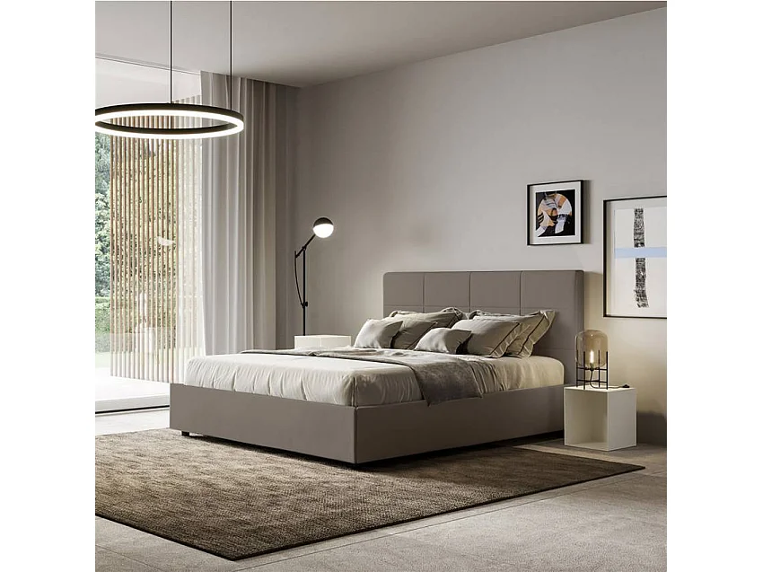 Letto matrimoniale design contenitore in similpelle 160x190cm Armonia