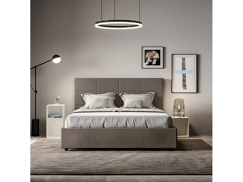 Letto matrimoniale design contenitore in similpelle 160x190cm Armonia