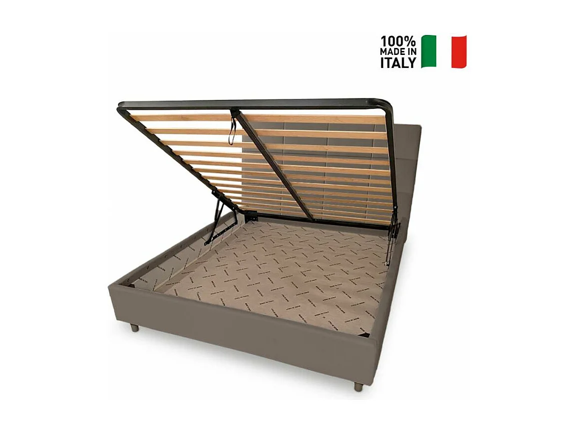 Letto matrimoniale design contenitore in similpelle 160x190cm Armonia
